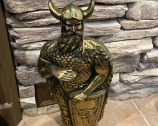Vintage Brass Viking Fire Guard