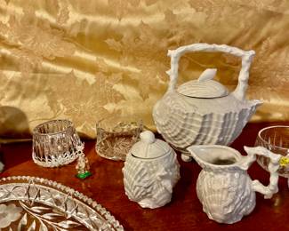 Seashell Teapot, Cream & Sugar