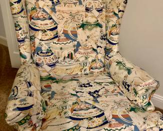 Wing Back Teapot upholstered Armchair 