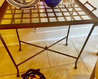 Glass Side table with lift off tray!