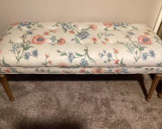 Floral Upholstered Bench