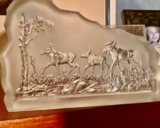 Nybro Glass Moose Block