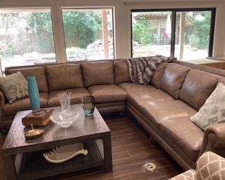 High quality leather Taupe sofa from Bartholet furniture