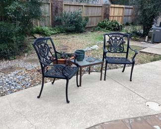 Set of medal chairs and side table