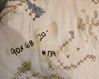 #134	Quilt Multiple Bird Design 90x68 (some stains and some tears)	 $20.00 
