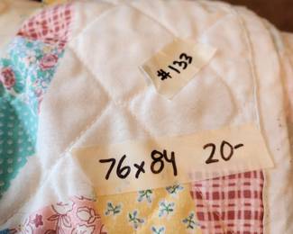 #133	Quilt Wedding Ring pattern 76x84 (some staining)	 $20.00 
