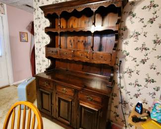 #68	China Cabinet 7 drawers 3 doors and 2 shelves wood (2 Piece) 53x18x80	 $60.00 
