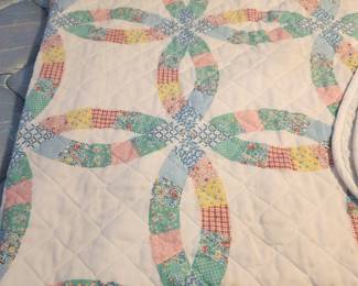 #133	Quilt Wedding Ring pattern 76x84 (some staining)	 $20.00 

