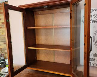 #79	2 door 2 shelf small hanging cabinet 21x8x24	 $20.00 
