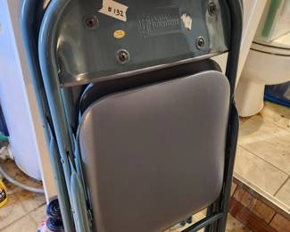 #132	3 Cushioned folding chairs dark green/grey 	 $30.00 
