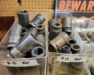 #12 and #13	Set of 22, 1 inch large impact sockets 	 $60.00 