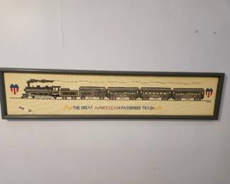#101	Cross stitch train framed 35.5" long	 $20.00 
