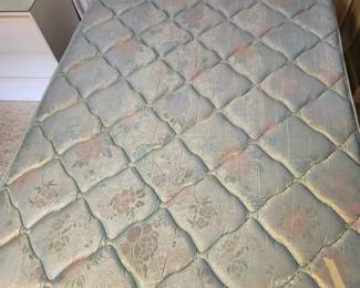 #105	Serta Perfect Sleeper Full bed mattress, box spring, 42" high headboard and footboard	 $150.00 