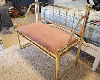 #111	Brass bench with cushion 37x18.5x35	 $40.00 
