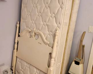 #90	Twin Mattress and Box spring with headboard and frame	 $50.00 
