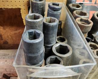 #12	Set #1 of 22, 1 inch large impact sockets 	 $60.00 
