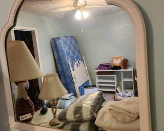 #95	Wall mirror scalloped white 31x31	 $30.00 
