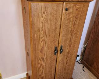 #80	Media Cabinet for DVD's Games Movies Locking with key 2 doors 3 shelves 24x14x44	 $20.00 
