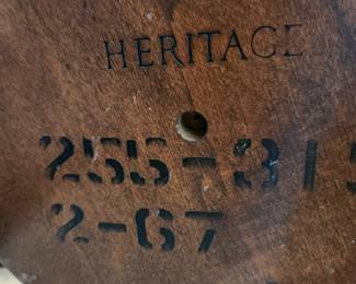 #85	Heritage Mid-Century round marble top end table 24.5'round x22H	 $45.00 
