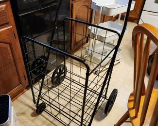 #73	Black Metal Rolling Grocery Cart Large	 $20.00 
