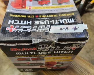 #75	MoJack multi-use hitch for garden tractors and ZTR mowers	 $25.00 
