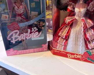 2005 Forever Teacher Barbie & 1997 Happy Holidays Barbie