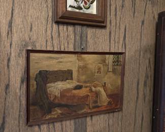 Very old painting of small girl praying.