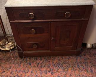 Marble top wash stand