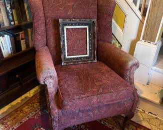 Antique wing back chair