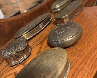 Collection of brass boxes