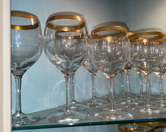 Gold Trimmed Glassware
