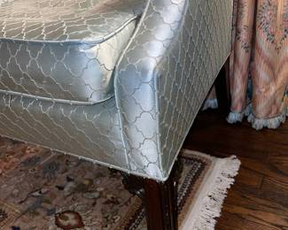 Blue Upholstered Arm Chair