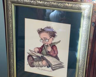 Framed Hummel Needlepoint