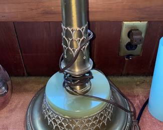 Antique Floor Lamp W/ Milk Glass Shade