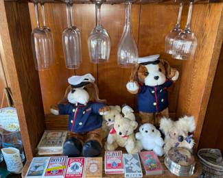 Plush Military Bears & Glassware