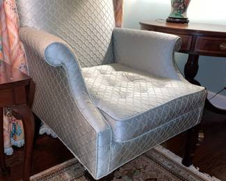 Blue Upholstered Arm Chair