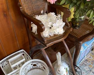 Antique Wooden & Wicker High Chair