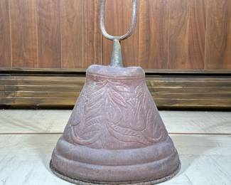 Large Pressed Metal Bell | h. 23 x dia. 17.5 in
