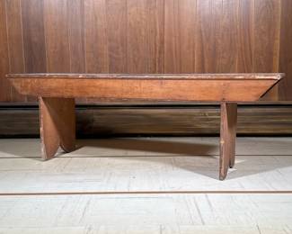 Pine Bench | Country pine bench with peg construction. -h. 19 x l. 57 x d. 13 in 