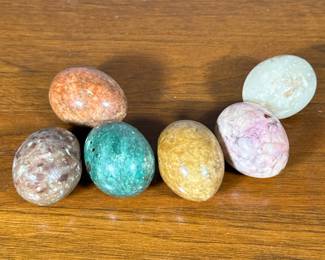(6pc) Russian Stone Eggs | Colorful stone eggs.