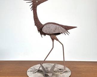 DAN DAY (1953-2016), SCULPTURE | Heron or other bird. Metal. Signed on base - h. 20 in
