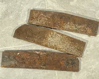 (3pc) Wm. JACKSON & SONS CAST IRON PLAQUES
|  h. 5 x w. 20 in (each approx.)