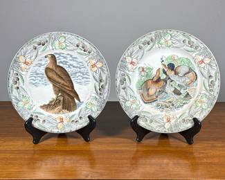 (2pc) Pair Audubon Plates | Adams England The Birds of America plates from original drawings by John James Audubon, including the Ruffed Grouse and the Bird of Washington.
