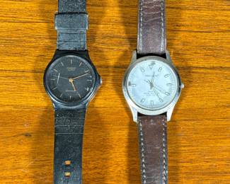 (2pc) Men’s Wristwatches | Including a Precision by Gruen with water resistant case and a black Casio quartz watch. - w. 1.5 in (Gruen case)
