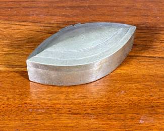 Brass Evil Eye Box | Evil eye shaped box with a hinged lid
. - h. 1.5 x l. 4.75 in
