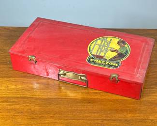 VINTAGE ERECTOR SET IN METAL TIN BOX | h. 3 x w. 16.5 x d. 8.5 in (box)