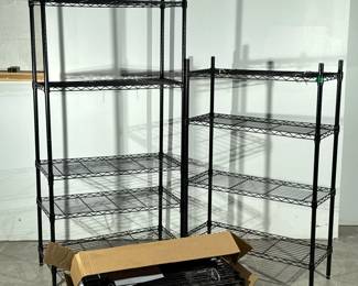 (2pc) NSF “HDX “ BLACK WIRE RACKS | 55 x 36 x 12 smaller. - h. 72 x w. 36 x d. 16 in (largest)
