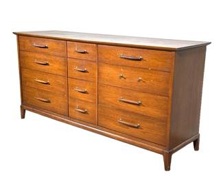 Henredon Mid-century Sideboard Cabinet | Long dresser or sideboard/chest of drawers. -  h. 33 x l. 68 x d. 20 in