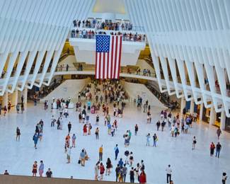 FRANK RITTER (American, 1946-2023) PHOTOGRAPH| American flag in Memorial Hall. 15.5 x 19.5 sight - h. 22.5 x w. 32.5 in (frame) 