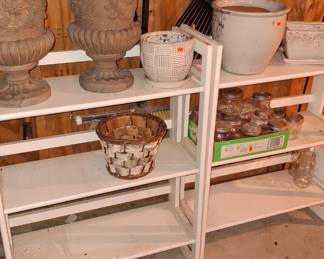 Garden pots and shelves